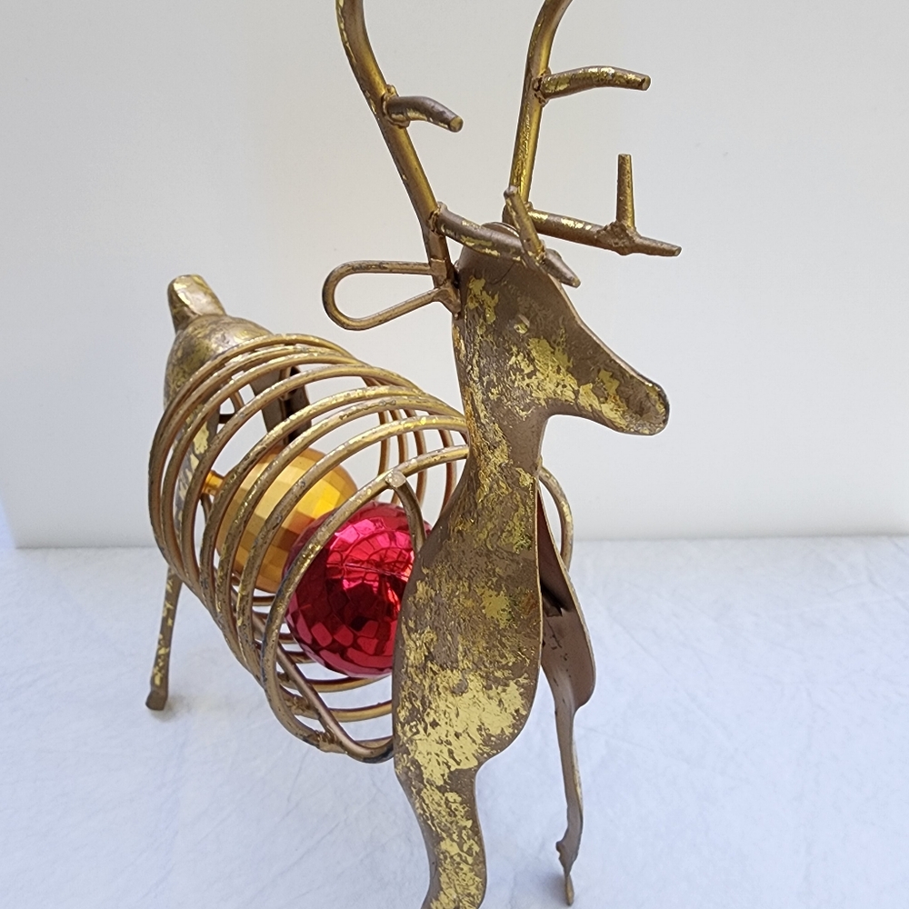 Gold metal reindeer, set of two Christmas decor - Picture 5 of 11